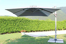 Milani Home s.r.l.s. Ombrellone da Giardino 3 X 3 Palo Laterale Grigio Telo Grigio per Esterno, Giardino Ristorante Gelateria Bar Hotel Albergo