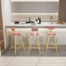CMX-Barhocker Sgabelli da Bar Moderni, sgabelli da Bar in Velluto Altezza Bar con Schienale Confortevole, Cucina da Pranzo, sedie da Bar, Rosa/Nero