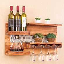 Wine rack- Stoccaggio A Parete Per Uso Domestico, Portabottiglie In Legno Massello, Vetro A Sospensione Ad Alta Capacità