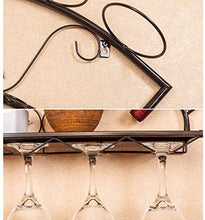 Semplicità Creativa Portabottiglie da Parete, Portabottiglie per Calici per Bottiglie Di Settore - Contiene 7 Bottiglie Di Vino e 10 Porta Bicchiere Di Vino per Cucina, Sala da Pranzo, Bar o Cantina