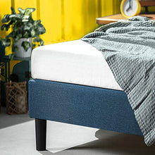 ZINUS Curtis 35 cm Telaio del letto a piattaforma imbottito | Base per materasso | Supporto per doghe in legno | Facile da montare | 140 x 190 cm | Blu Navy