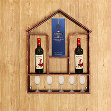 Scaffale per vino in ferro Scaffale per vino d'uva Scaffale per libreria Scaffale per ristorante Appeso a parete Retro industriale Wind Bar Decorazione Armadio per vino 55 * 13 * 79cm Scaffale di sto