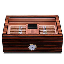 FxsD Cigar Box, Piano Dipinta Texture Trasparente Glass Window, Professionale Insect-Proof Melanzana, Legno di Cedro, Sigaro umidificatore, con igrometro e umidificatore ## (Color : A)