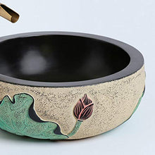 Washbasin Lavabo in Stile Cinese Moderno Minimalista Rotondo Art Bagno WC Piccolo lavabo Lotus sopra lavabo (40 x 15 cm)