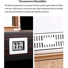 Adesign Desktop Cigar Humidor, Cedar & Leather Cigar Box di stoccaggio Bene Seal Design, Vetro igrometro e umidificatore Rettangolo, Tiene 25-50 Sigari