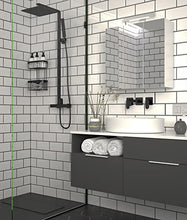 WENKO Scaffale da Parete a 2 Ripiani Classic Plus Black con Protezione antiruggine di Alta qualità, Nero, 26,5 x 33 x 14,5 cm