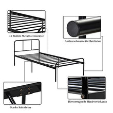 Joycelzen Letto singolo, 3ft Semplice Giroletto in metallo con Robusto Design per Bambini, Adolescenti, Adulti, 90 x 200 cm