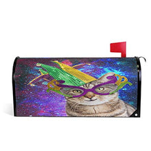 Divertente Felice Gatto Mardi Gras Jester Cappello Galassia Star Mailbox Copre Magnetico Giardino Cantiere Casa Decor Dimensioni Standard 53,3 cm x 45,7 cm