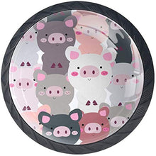 Modello di Pink Pink Cute Pigs Pomelli per Porta Set di 4 Pomelli per Mobili Manopole per Cassetti Cucina Armadio Vetro