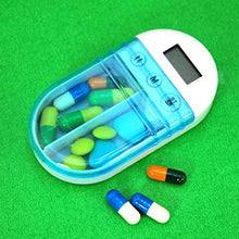 Oyria - Scatola portapillole elettronica digitale portatile con timer/smart promemoria, allarme, dispenser per pillole con 2 scomparti