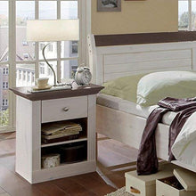 Steens Monaco 31700113 - Comodino, 62 x 56 x 46,5 cm, colore: Bianco/Marrone scuro Bianco/grigio