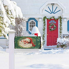 Retro Babbo Natale Natale Ghirlanda postale Cover Magnetica Inverno Natale Verde Grande Posta Casella Involucri Giardino Cortile Decorazione Casa Oversize Dimensioni 64,8 cm x 53,3 cm