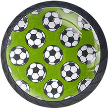 Modello di calcio verde Pomelli per Porta Set di 4 Pomelli per Mobili Manopole per Cassetti Cucina Armadio Vetro