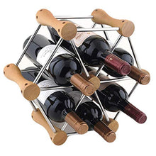 AYHa 6 bottiglie di vino rack di stoccaggio mensole Holder stand di visualizzazione decorazione luce di legno