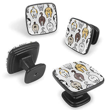Confezione da 4 manopole per mobili da cucina, manopole per cassetti Doodle di gatto asino gatto di razze di gatti Tira le maniglie delle porte