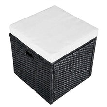 Tidyard Set Divani da Giardino 4 pz con Cuscini in Polyrattan Nero, Set Divani da Giardino, Set divani da Giardino da Esterno 187 x 119 x 58 cm