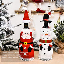 STOBOK 2 Pezzi Copri Bottiglia di Vino di Natale Mini Cappello di Natale Vino Topper E Grembiule Pupazzo di Neve di Natale Porta Argenteria di Natale Decorazione Bottiglia di Champagne