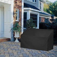 HSGAV Copertura per Panca da Giardino 2 Posti, Fodera per Divano, Antivento, Anti-UV, Resistente agli Strappi, Tessuto Oxford 210D, Copertura per Panca da Patio,134X66X89cm, Nero