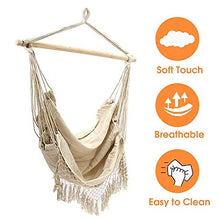 Sedia a hammock, oscillazione da giardino nappa bianca per bambini adulti con bastone in legno per stile nordico all'aperto indoor - 330 libbre di pesi capacità di comfort durata hamac avec support LH