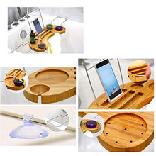 Cremagliera Vassoio Della Vasca Bagno, Cremagliera Bambù Cremagliera Vetro Supporto Supporto Telefono Cellulare Sostegno IPad Tazza Ventosa Antiscorrimento, Vasca Bagno Dell'hotel Famiglia, 45-95x16x2