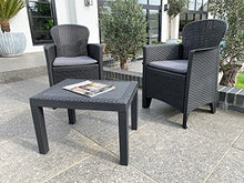 Maury's Salotto da Giardino Akita 3pz Antracite con Cuscini … (Antracite)
