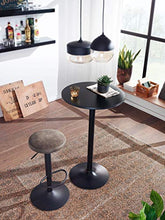 FineBuy Sgabello Bar 58-79 cm Verde Tessuto/Metallo Regolabile Ottica Scamosciata | Moderno Sgabello da Cucina Sedia Alta Senza Schienale | capacità di carico Massima: 100 kg
