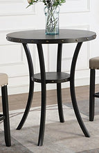 Roundhill Furniture Biony - Tavolo da bar rotondo da 91,4 cm, con sgabelli a testa di chiodo, colore: marrone chiaro