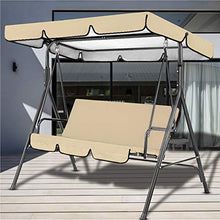 QSLS Set Tenda da Sole per Copertura per Tettuccio di Ricambio per Altalena, Copertura Superiore per Sedile A Baldacchino Impermeabile + Copertura per Sedile Altalena,Beige,249 * 185 * 18cm