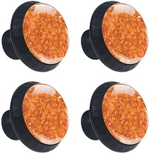 Triangolo astratto arancione Pomelli per Porta Set di 4 Pomelli per Mobili Manopole per Cassetti Cucina Armadio Vetro
