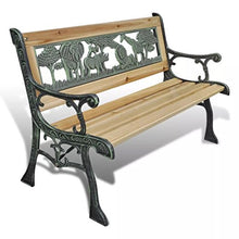 Tuduo - Panchina da giardino per bambini con motivo animali, 80 x 24 cm