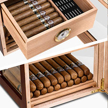 AP.DISHU Sigari da Tavolo Scatole Humidor Scatola di Sigari con Igrometro E Umidificatore Legno di Cedro della Spagna (Valigable Cigar Collection Box)