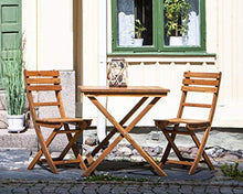 INTERBUILD Sydney Tavolo pieghevole in legno per patio, 75 x 75 x 73 cm, finitura in teak dorato
