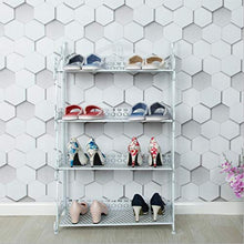 XWZH Cabinet Scarpe da Polvere Scarpe da Scarpe da Scarpe in Ferro battuto Europeo 4 Strati Scaffale per organizzatori di archiviazione Tenere Fino a 15 Paia di Scarpe 60 * 30 * 90 cm (Color : White)