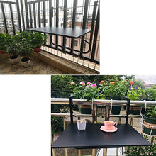 Tavolo Pieghevole Ringhiera del Balcone,Tavolo da Appendere a Sospensione Giardino Esterno 60x40cm,Tavolo da Terrazzo Regolabile Scrivania Portatile,Bar Patio Tavolino da Caffè da Parete,Nero