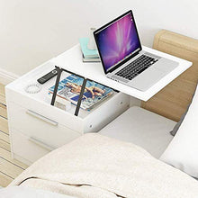 DGHJK Mobili per la casa, Comodino , scrivania Regolabile , Comodino in Legno , con 2 cassetti, tavolino da Divano, scrivania per Laptop , Bianco
