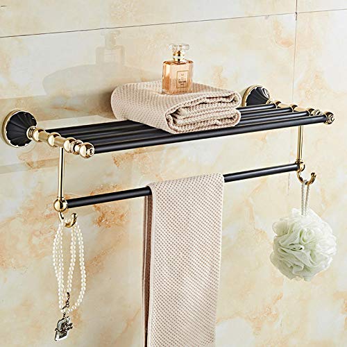 Portasciugamani,Ciondolo hardware da bagno nero in stile europeo nero antico portasciugamani da bagno in oro mensola portasciugamani da bagno in stile americano-A4