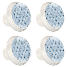 Maniglie per cassetti Manopole per cassetti Manopole rotonde Confezione da 4 per armadietto, cassetti, cassettiere, cassettiere ecc. Tribale monocromatica blu