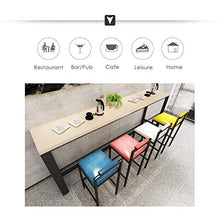 GYPPG Designer Sedia in Metallo con Schienale Mobili Sgabello Bar Casa Creativa Cucina Pub Sgabello Bar Alto Sedile in Ecopelle Heavy-Duty - Blu -
