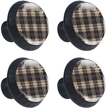 Fantasia scozzese marrone caffè Pomelli per Porta Set di 4 Pomelli per Mobili Manopole per Cassetti Cucina Armadio Vetro
