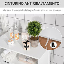 kleankin Mobile Bagno Multiuso con Armadietto 2 Ante, Mensola e 2 Cassetti Regolabili 60x30x108.8cm, Bianco
