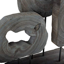 Beliani Figura Decorativa in Legno Grigio Forma Astratta Moderna 50 x 61 cm SEIBAL