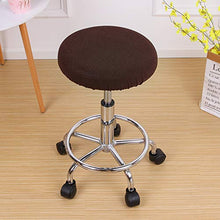 HARORU Stretch Round Seat Cover Velvet Printed Bar Stool Protector Removable for Home Kitchen Thick Stool Slipcover