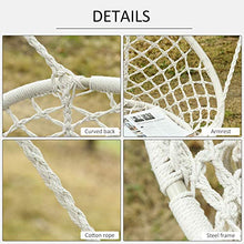 Outsunny Amaca a Dondolo da Giardino e Casa a 2 Posti, Telaio Metallo e Seduta Cotone 130x75x40cm, Bianco Crema