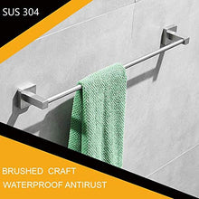 Accessorio per il bagno, Porta asciugamani rotondi con doppio gancio Cucina sospesa a parete, Portasciugamani antiruggine, Finitura spazzolata, Argento, Lungo 70 cm