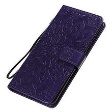 Artfeel Pelle Portafoglio Custodia per Samsung Galaxy S20 Ultra 6.9 Pollice,Flip Magnetica Viola Cover Sbalzato Girasole Modello Libro Stile con Carta Slot Cinturino Supporto Cover