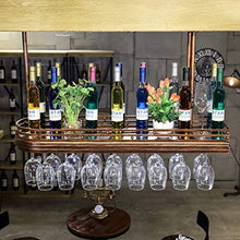 YWYW Portabicchiere da Vino Illuminato portabottiglie Americano retrò da Appendere Bar KTV a Testa in Giù Porta Calice Creativo per la casa (Dimensioni: L100 * W27CM)