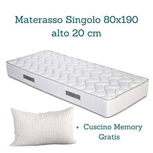 Evergreenweb - Kit Rete e Materasso Singolo 80x190 Alto 20 cm + Cuscino Memory Foam Gratis, Set Letto Materasso Effetto MASSAGGIANTE e Rete Singola a Doghe in Legno Naturale Ortopedica Offerta