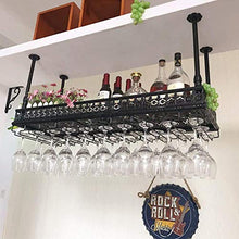 Portabottiglie Retrò A Parete, Portabottiglie A Soffitto, Armadietto In Vetro Champagne, Portabottiglie, Può Essere Utilizzato In Ristoranti, Bar, Mobili Quotidiani100 * 35 Cm_Nero