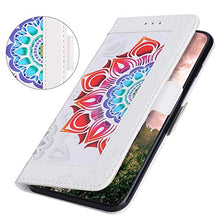 ikasus Cover Compatibile con Samsung Galaxy J7 2018 Custodia Motivo Floreale Custodia a Portafoglio in Pelle PU con Cavalletto e Custodia a Libro,Bianca