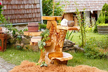 Windalf - Panchina per fiori in stile rustico con 5 ripiani LAMIR, 95 cm, con ornamenti floreali, realizzata a mano in radica